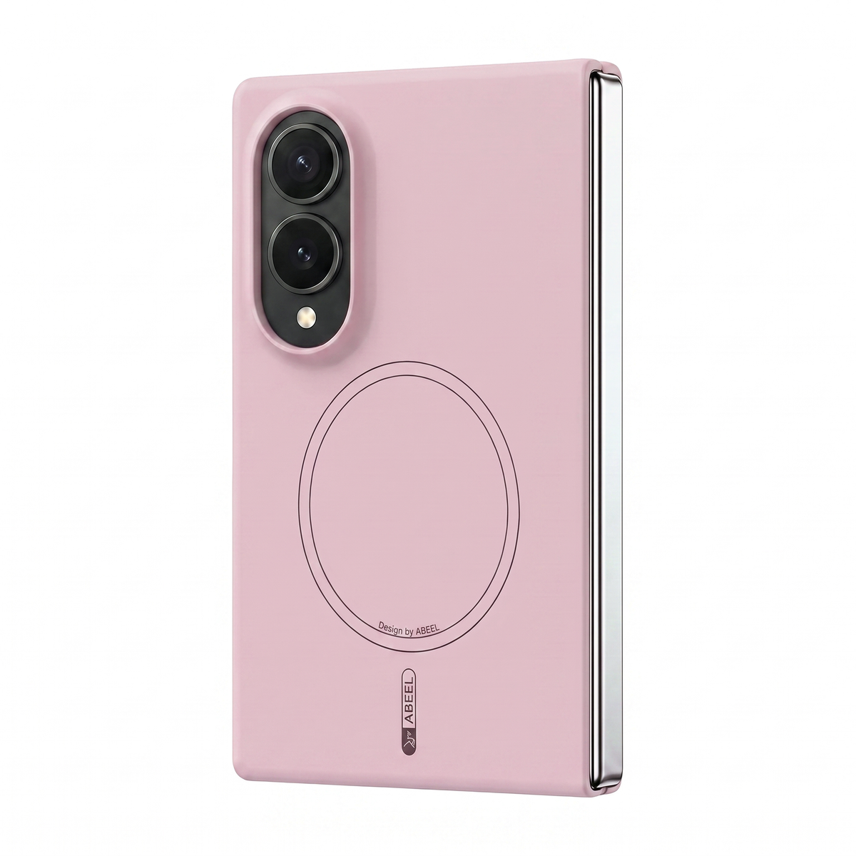 Apex M3 Pink case for Samsung Galaxy Z Fold 8 Wide - rear view with silver hinge
