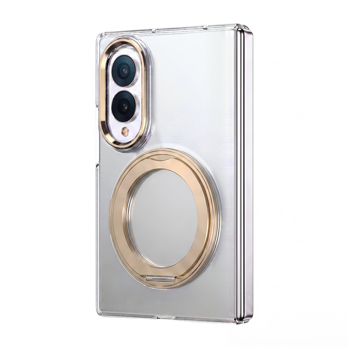 Axon M1 Gold clear MagSafe case with 360 rotating ring for Samsung Galaxy Z Fold 8 - rear view