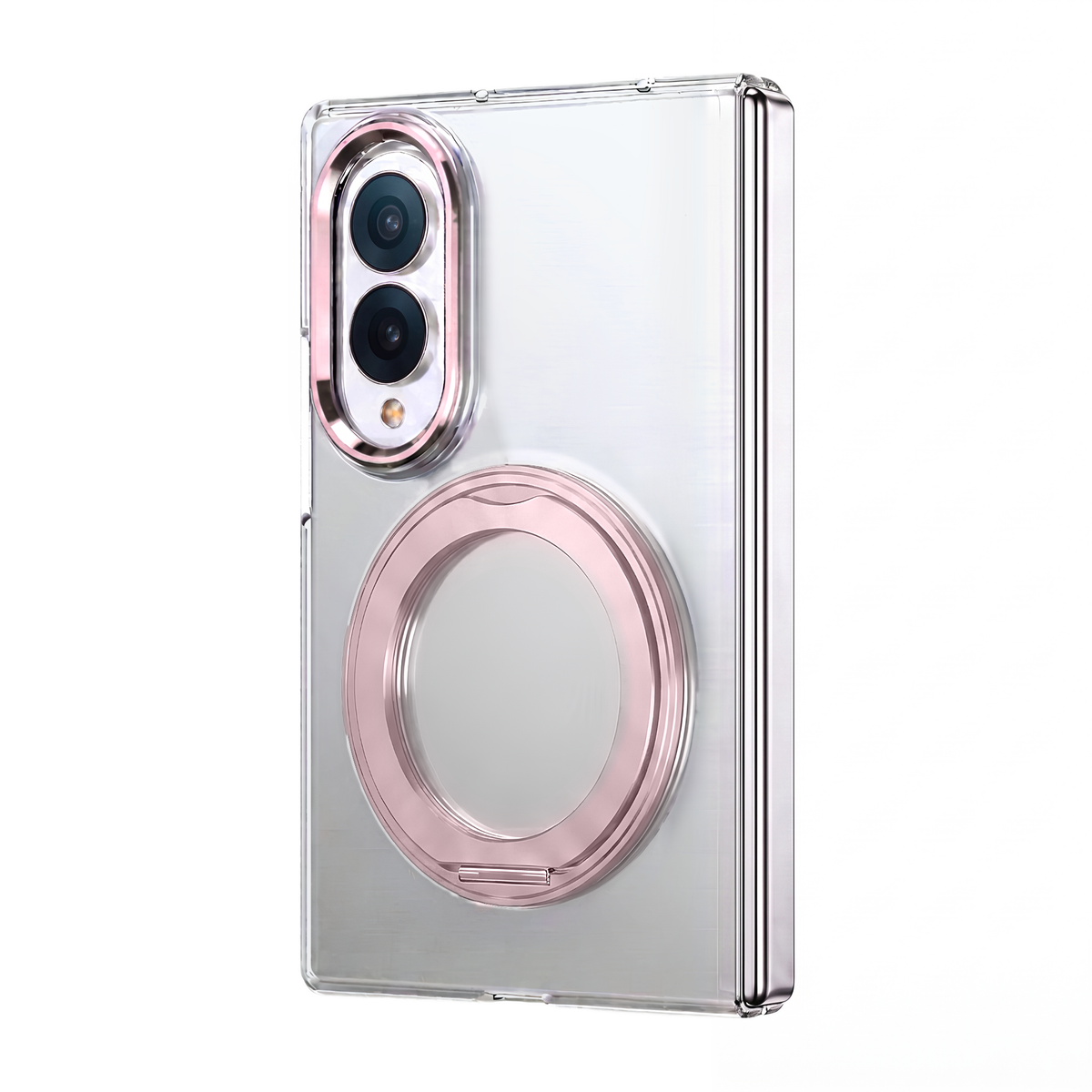 Axon M1 Pink clear MagSafe case with 360 rotating ring for Samsung Galaxy Z Fold 8 - rear view
